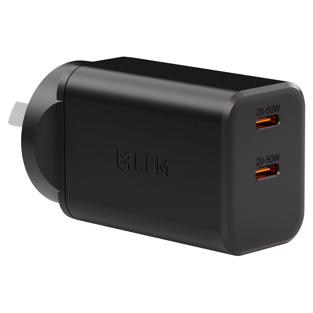 EFM ECO 50W Dual Port Wall ChargerWith GaN  Power Delivery and PPS