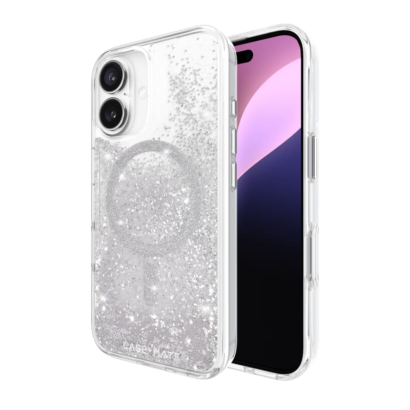 Case-Mate Waterfall Glitter MagSafe Case & Drop Protection iPhone 16/17 Series