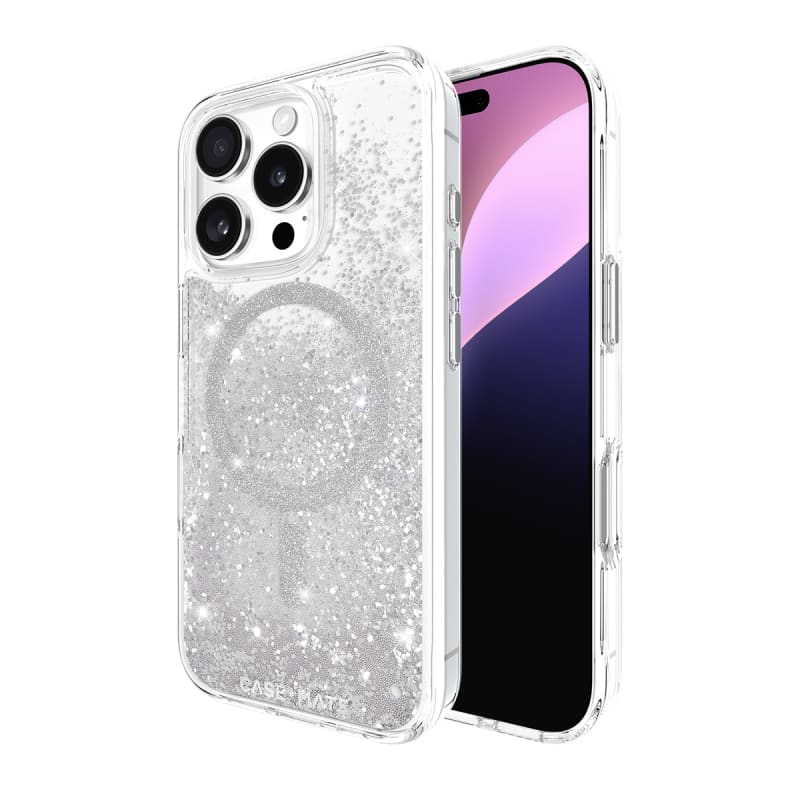 Case-Mate Waterfall Glitter MagSafe Case & Drop Protection iPhone 16/17 Series