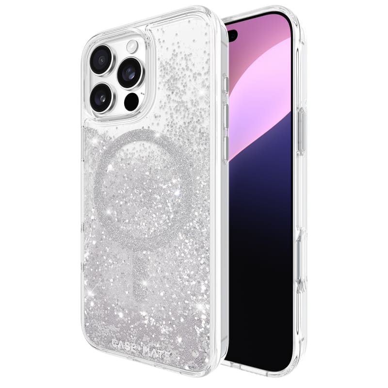 Case-Mate Waterfall Glitter MagSafe Case & Drop Protection iPhone 16/17 Series