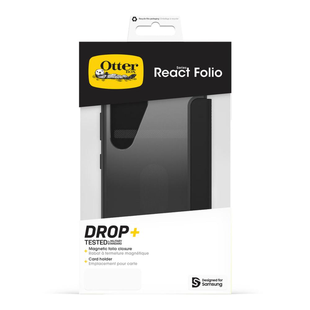 OtterBox React Folio Case For Samsung Galaxy S25 Series - Black Crystal