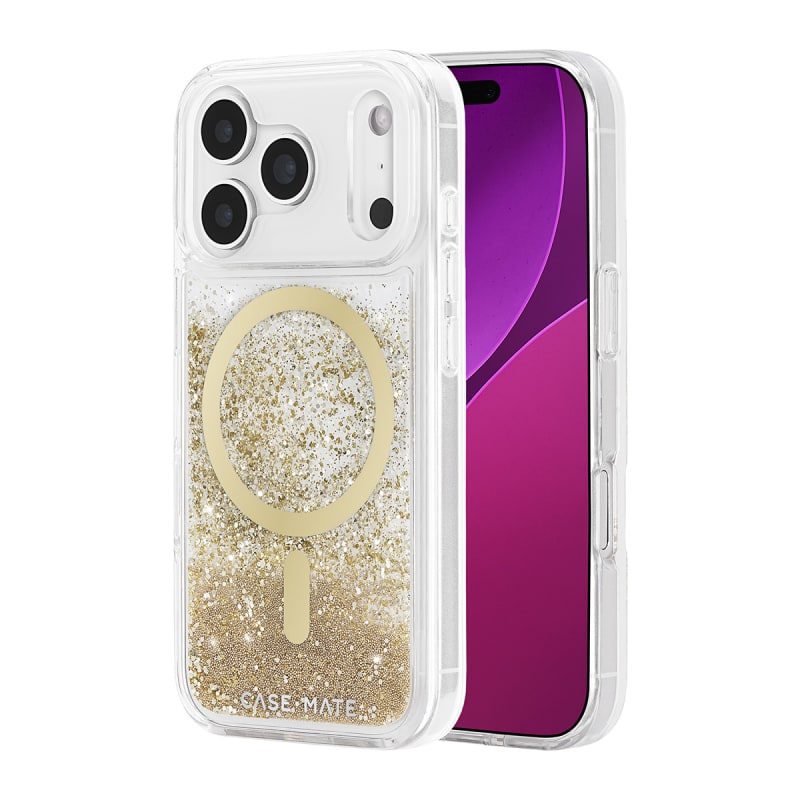 Case-Mate Waterfall Glitter MagSafe Case & Drop Protection iPhone 16/17 Series