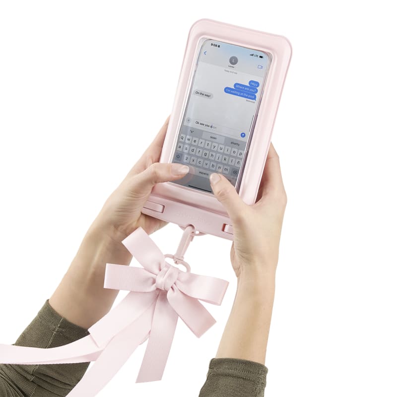 Case-Mate Waterproof Floating Bow Pouch Large in Ballet Pink