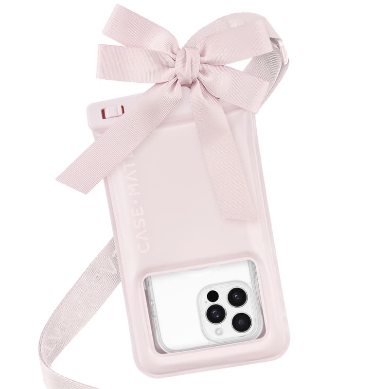 Case-Mate Waterproof Floating Bow Pouch Large in Ballet Pink
