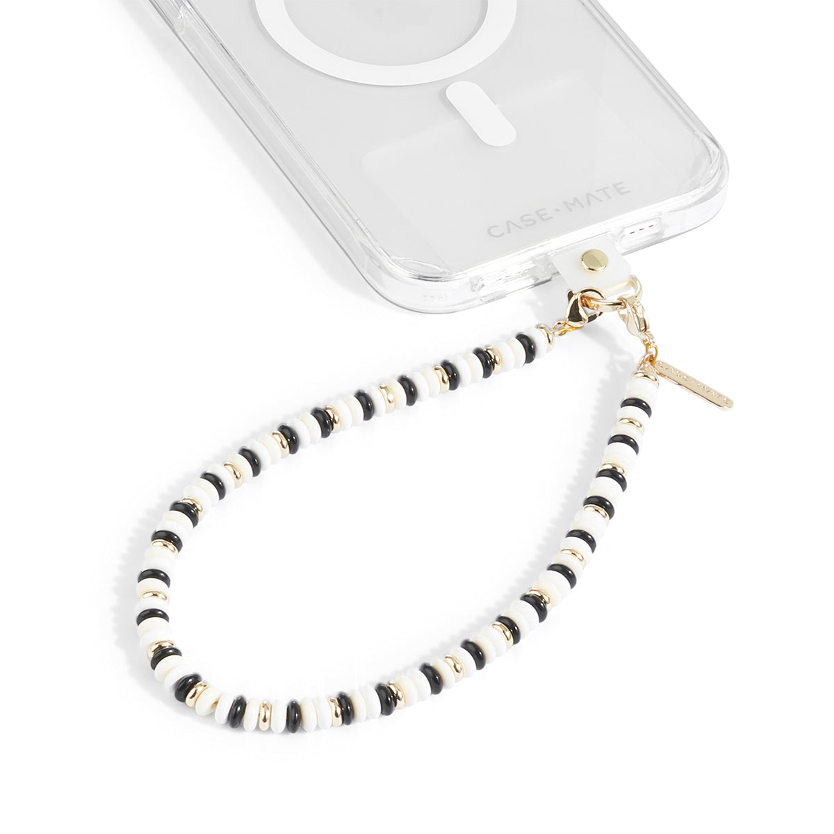 Case-Mate Anchor Card Phone Charm Beaded Ivory and Onyx