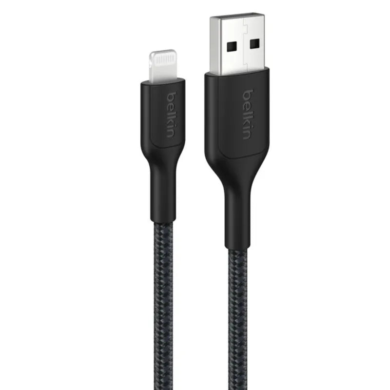 Belkin BoostCharge Braided USB-A Cable with Lightning Connector 15cm - Black