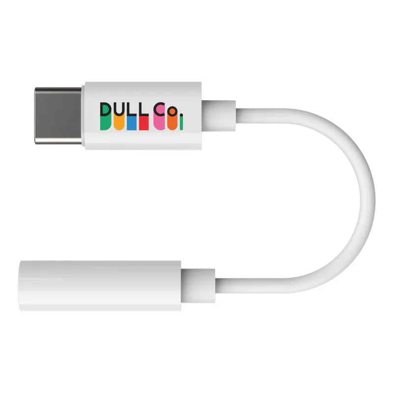 DULL Co. USB-C to AUX Audio Adaptor - White For USB-C Devices