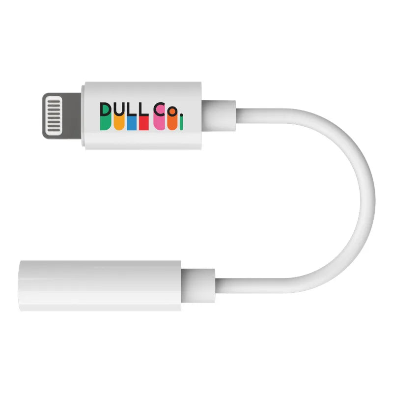 DULL Co. Lightning to AUX Audio Adaptor - White For Apple Devices