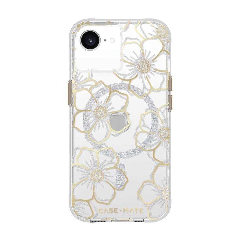 Case-Mate Floral Gems MagSafe Case Suits iPhone 17e/16e/15/14/13 - Gold