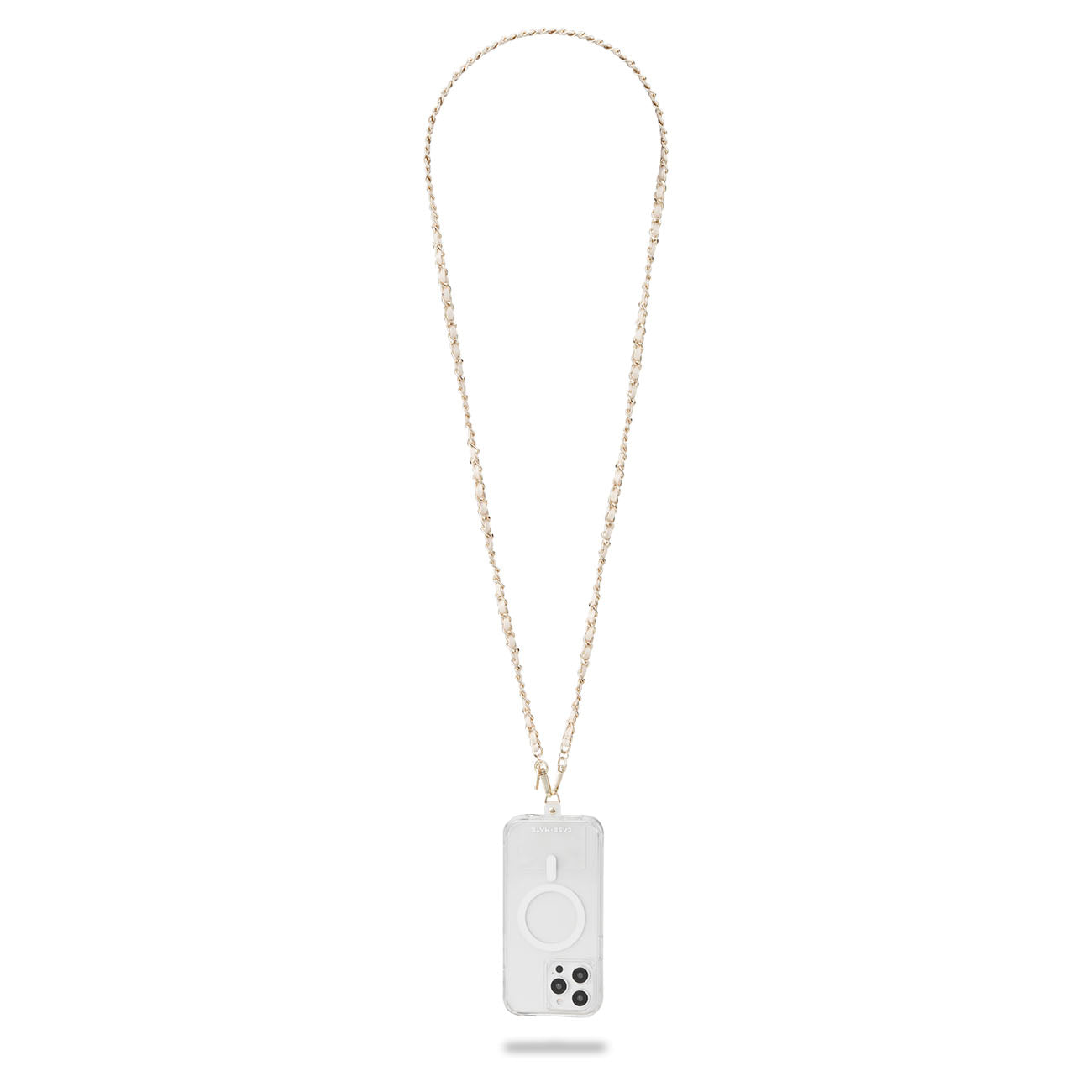 Case-Mate Phone Crossbody Gold Chain and Cream Leather