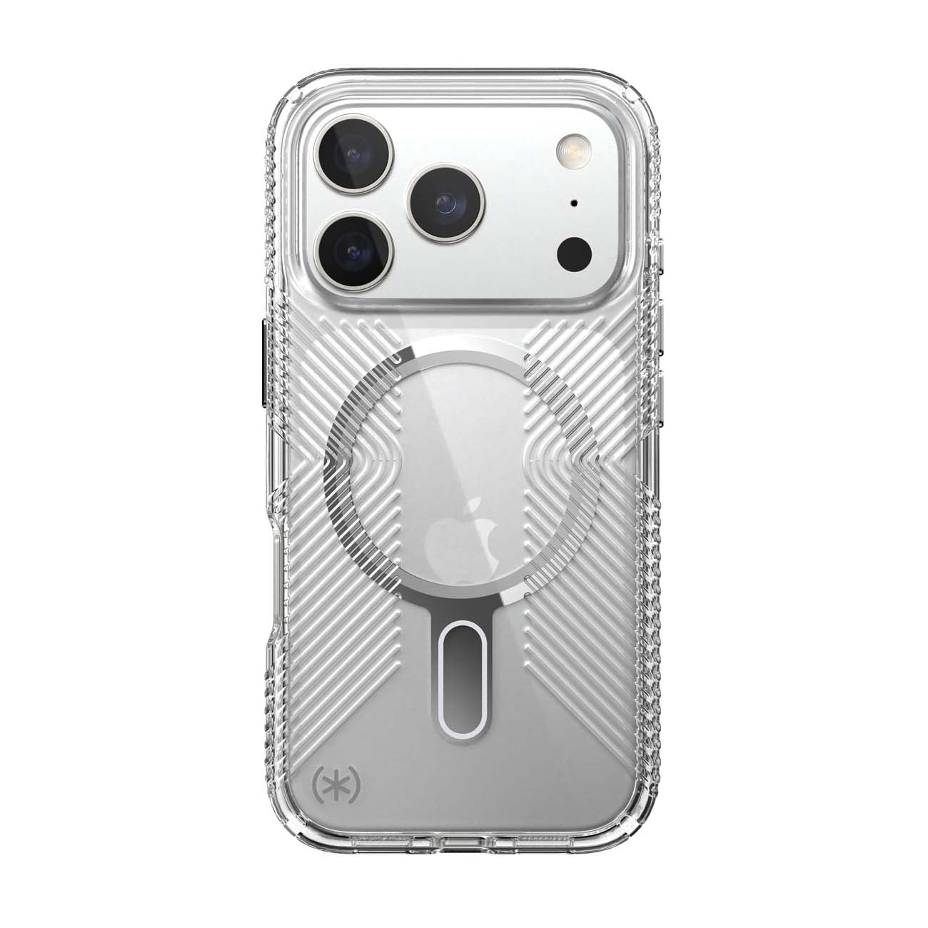 Speck Presidio Clear Grip MagSafe Case With ClickLock for iPhone 17 Pro - Clear/Silver
