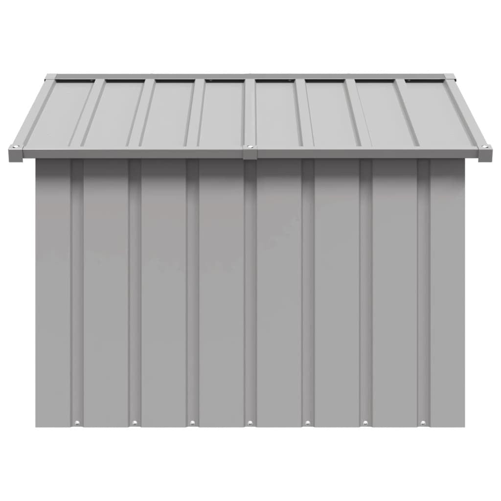 Dog House Galvanised Steel Outdoor Pet Shelter Kennel Animal Home Grey