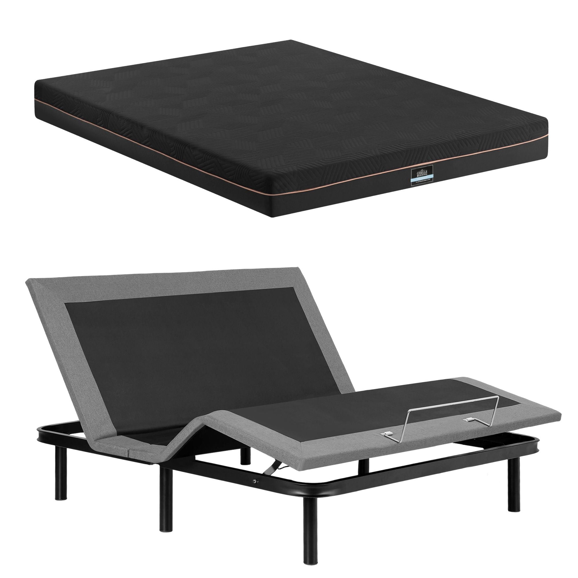 Artiss King size bed frame with Giselle Bedding King Mattress, Black
