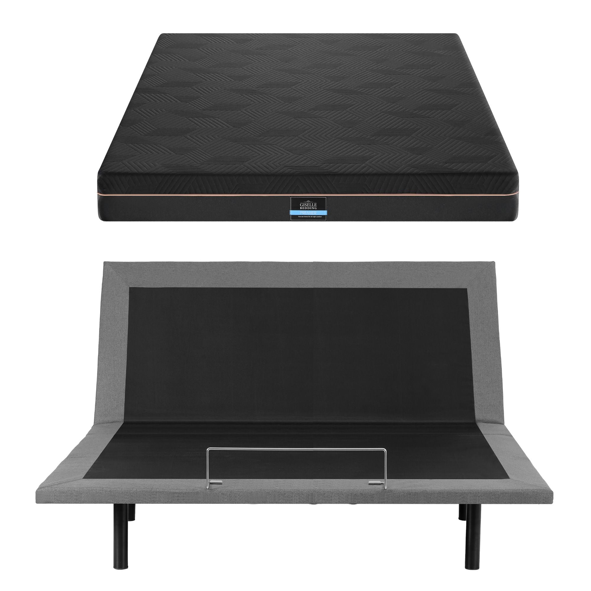 Artiss King size bed frame with Giselle Bedding King Mattress, Black