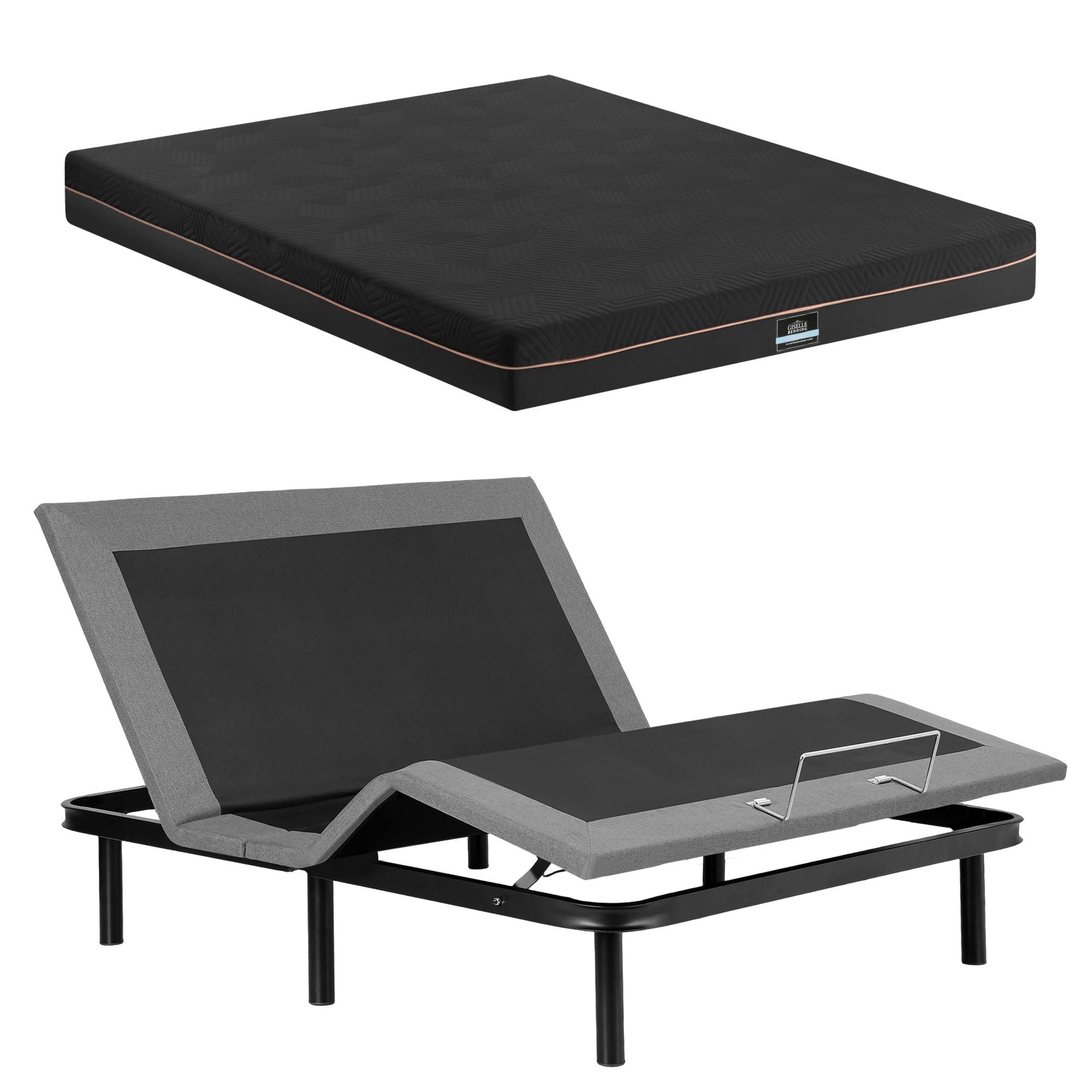 Artiss Queen size bed frame with Giselle Bedding Queen Mattress, Black