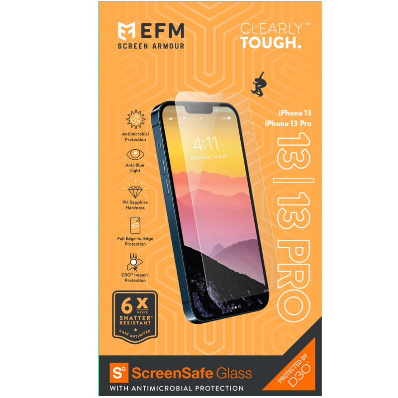 EFM ScreenSafe Glass Armour with D3O for iPhone 13 & 14 Series