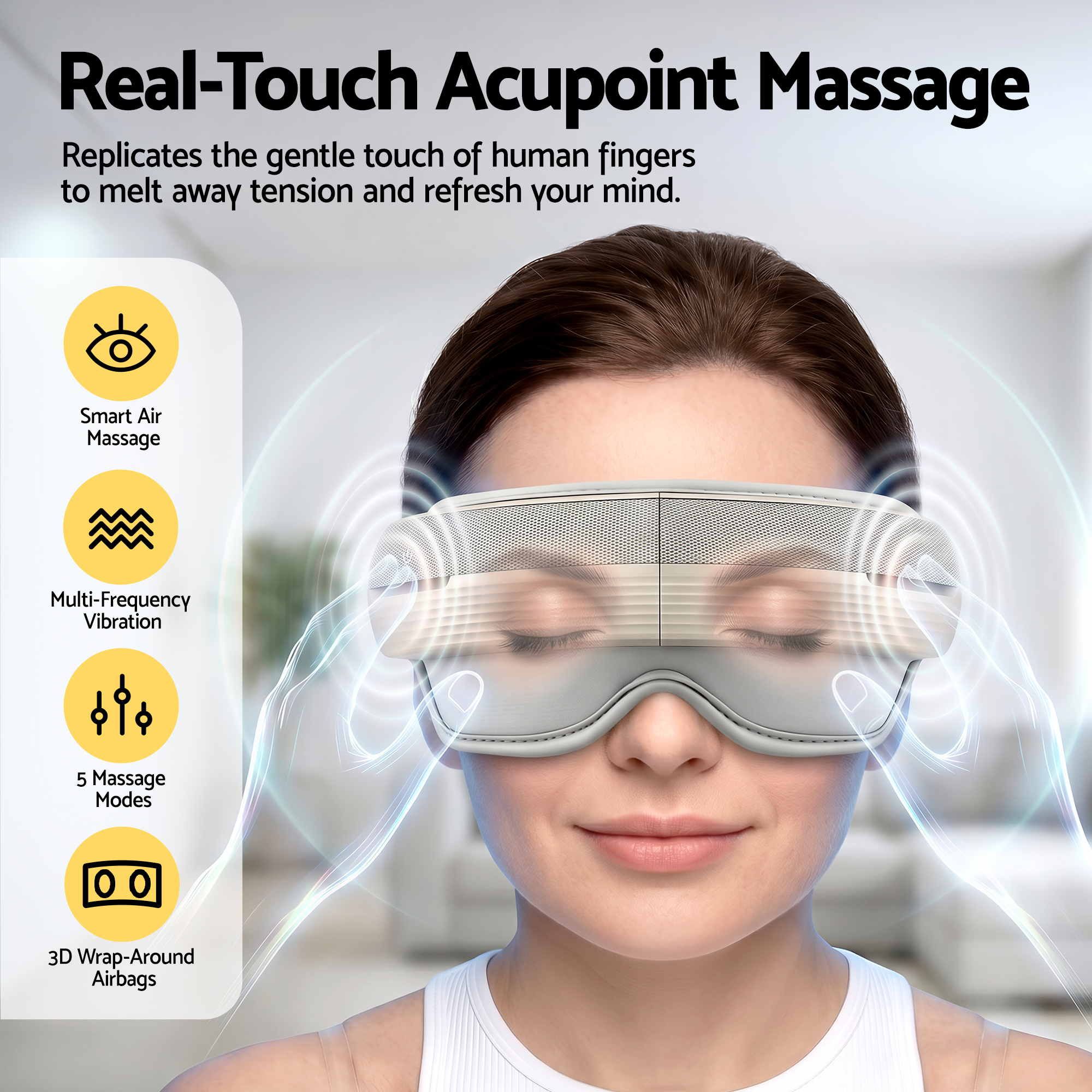 Livemor Eye and Head Massager with Heat, Eye Massager, Forehand and Temple Massager