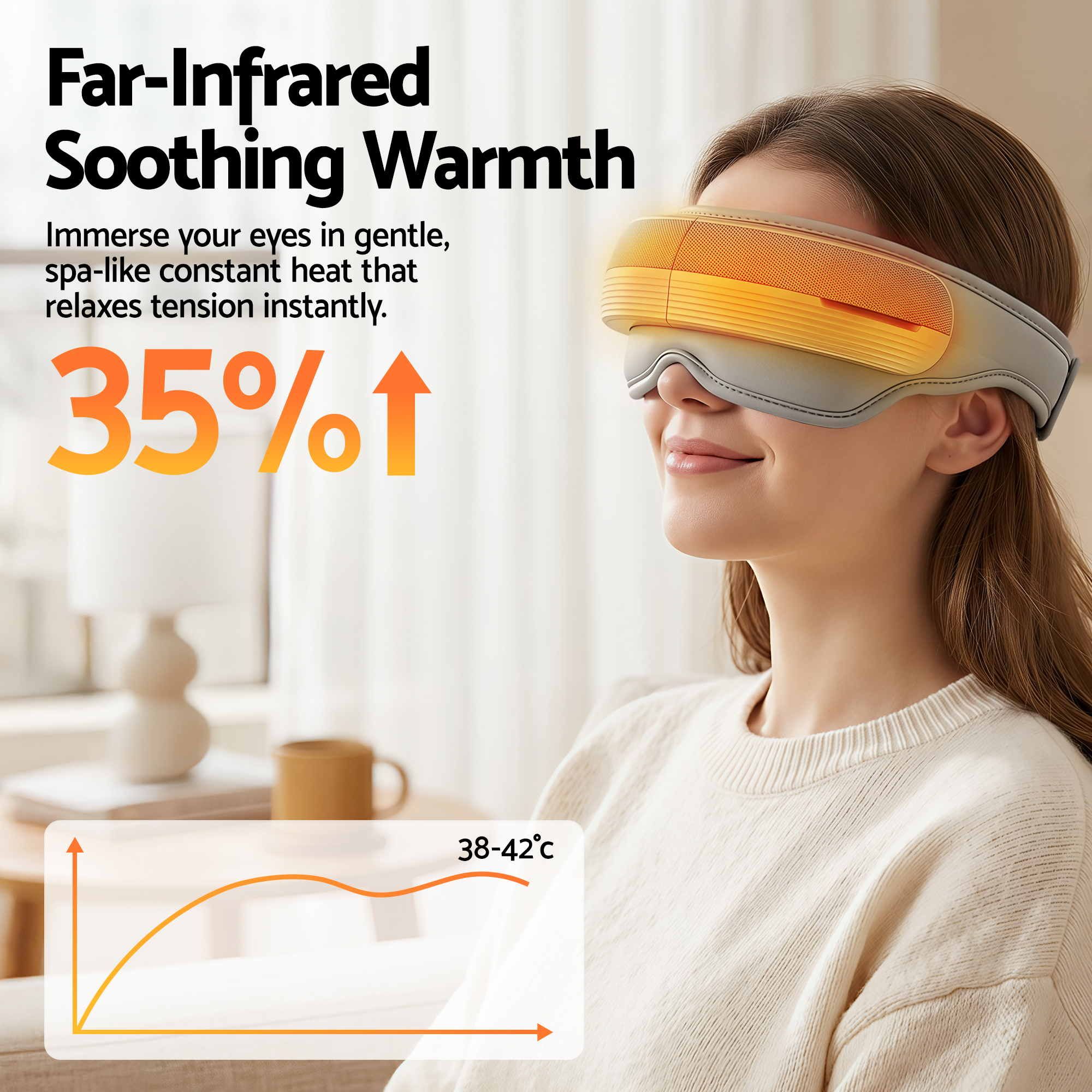 Livemor Eye and Head Massager with Heat, Eye Massager, Forehand and Temple Massager