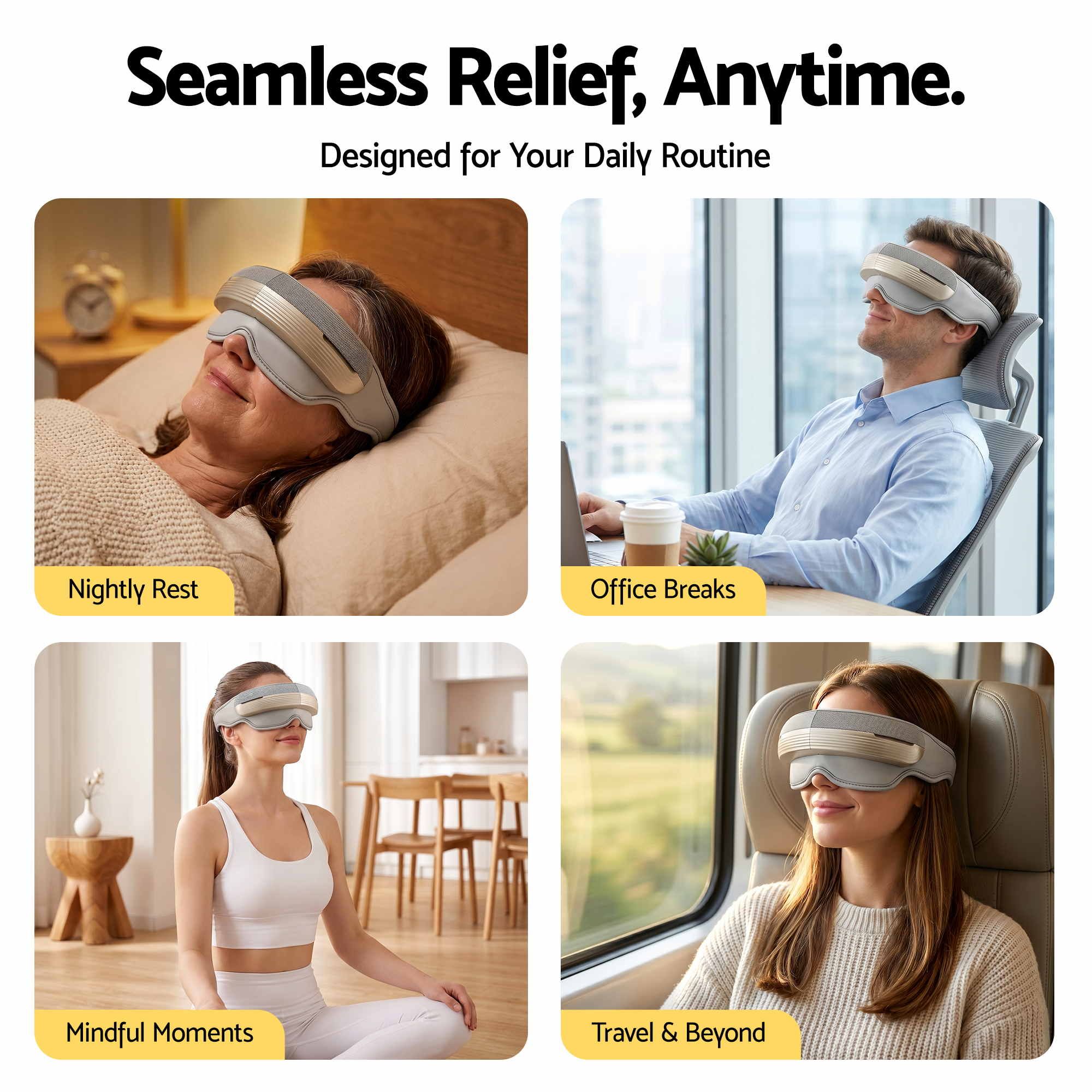 Livemor Eye and Head Massager with Heat, Eye Massager, Forehand and Temple Massager