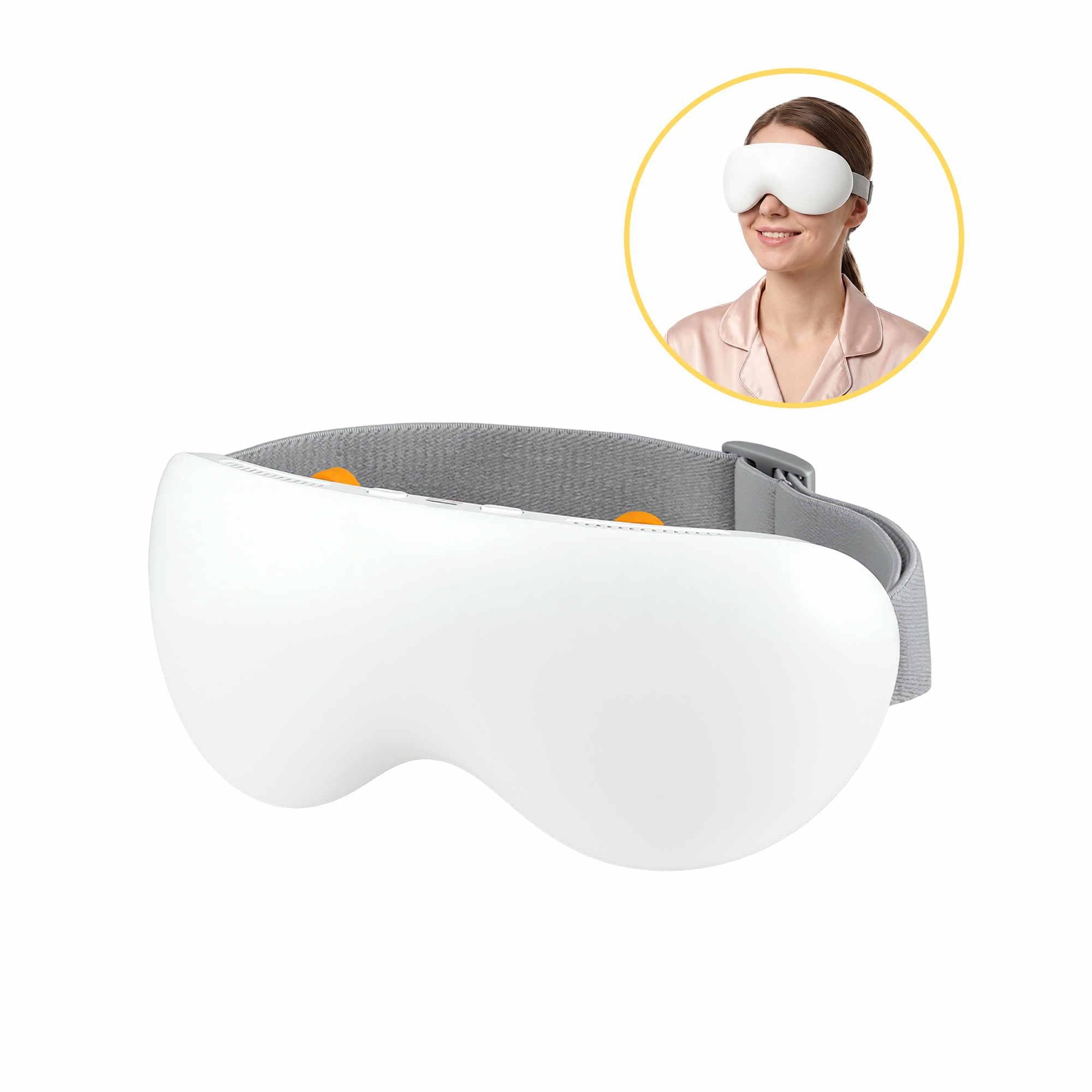 Livemor Eye Massager with Cooling & Heating | Dual Hot Cold Compress Goggles with 12 Vibrating Nodes for Migraine Relief