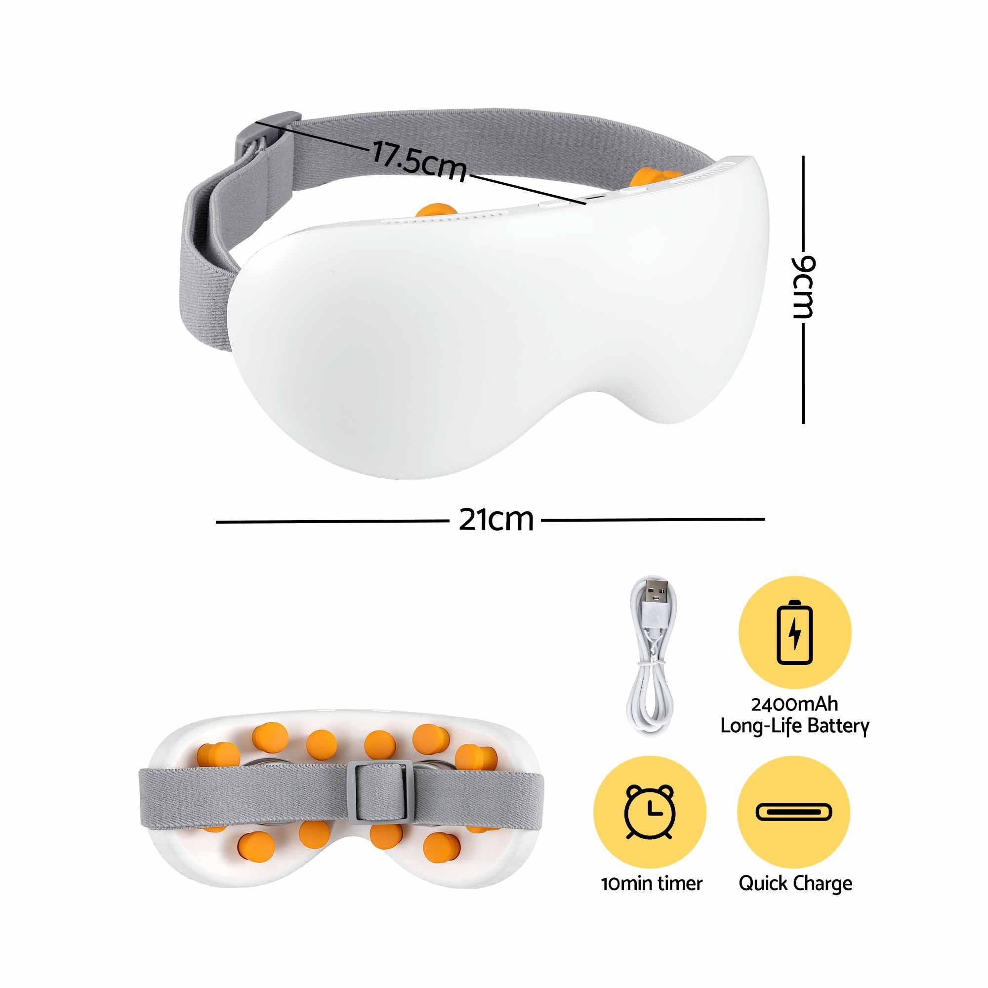 Livemor Eye Massager with Cooling & Heating | Dual Hot Cold Compress Goggles with 12 Vibrating Nodes for Migraine Relief