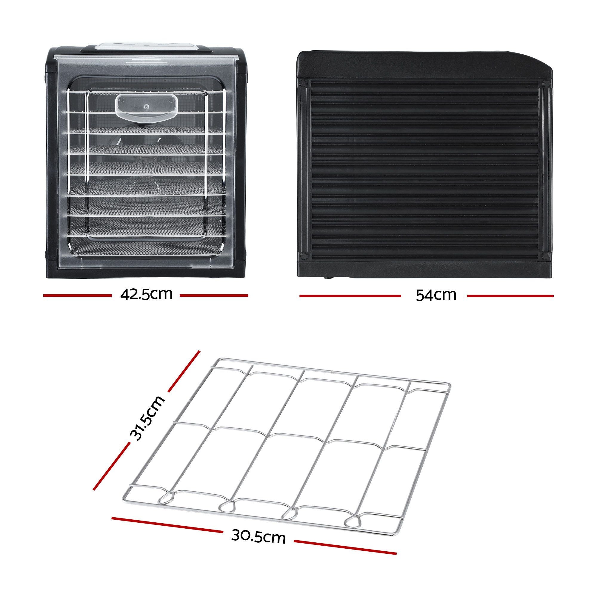 Devanti 9 Trays Food Dehydrator with Hanging Stainless Steel Tray
