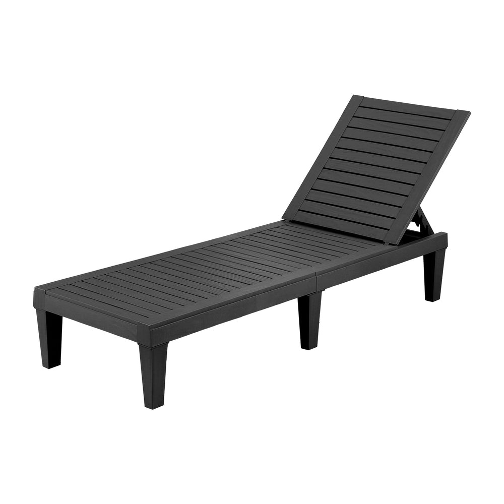 Gardeon Sun Lounge Adjustable Recliner Patio Outdoor Furniture Light weight Black