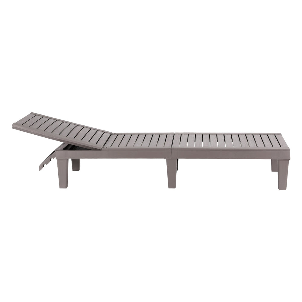 Gardeon Sun Lounge Adjustable Recliner Patio Outdoor Furniture Light weight Grey