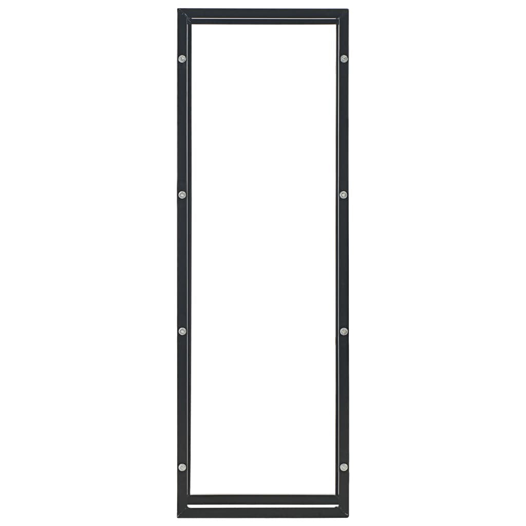 Freestanding Steel Firewood Storage Rack 50x20x150 cm Black