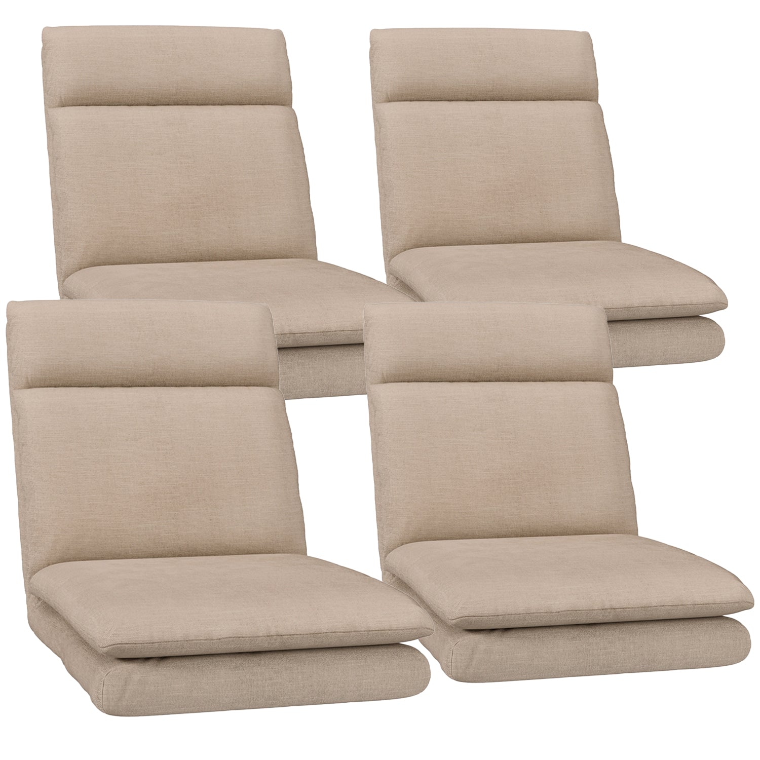 Artiss 4X Floor Chair Sofa Linen Beige