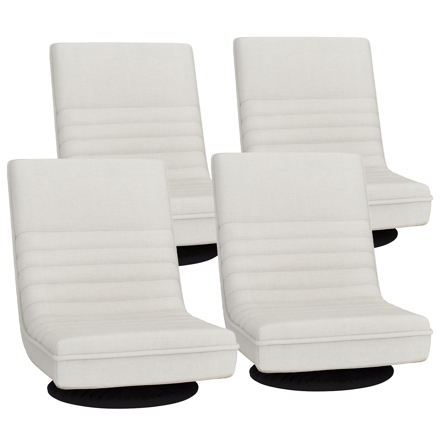 Artiss 4X Floor Chair Lounge Sofa Swivel Foldable Linen White