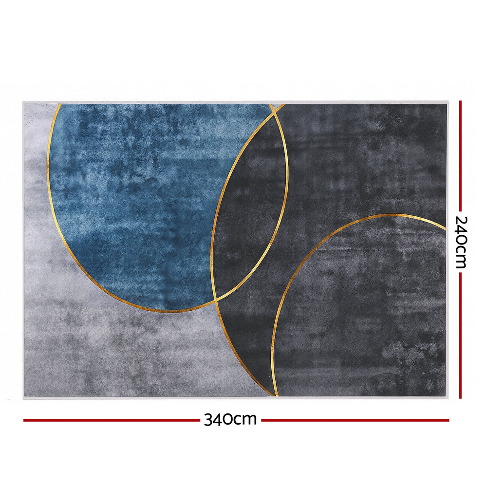 Artiss Washable Floor Rug 240X340cm Large Geometric Area Rug Modern Floor Carpet