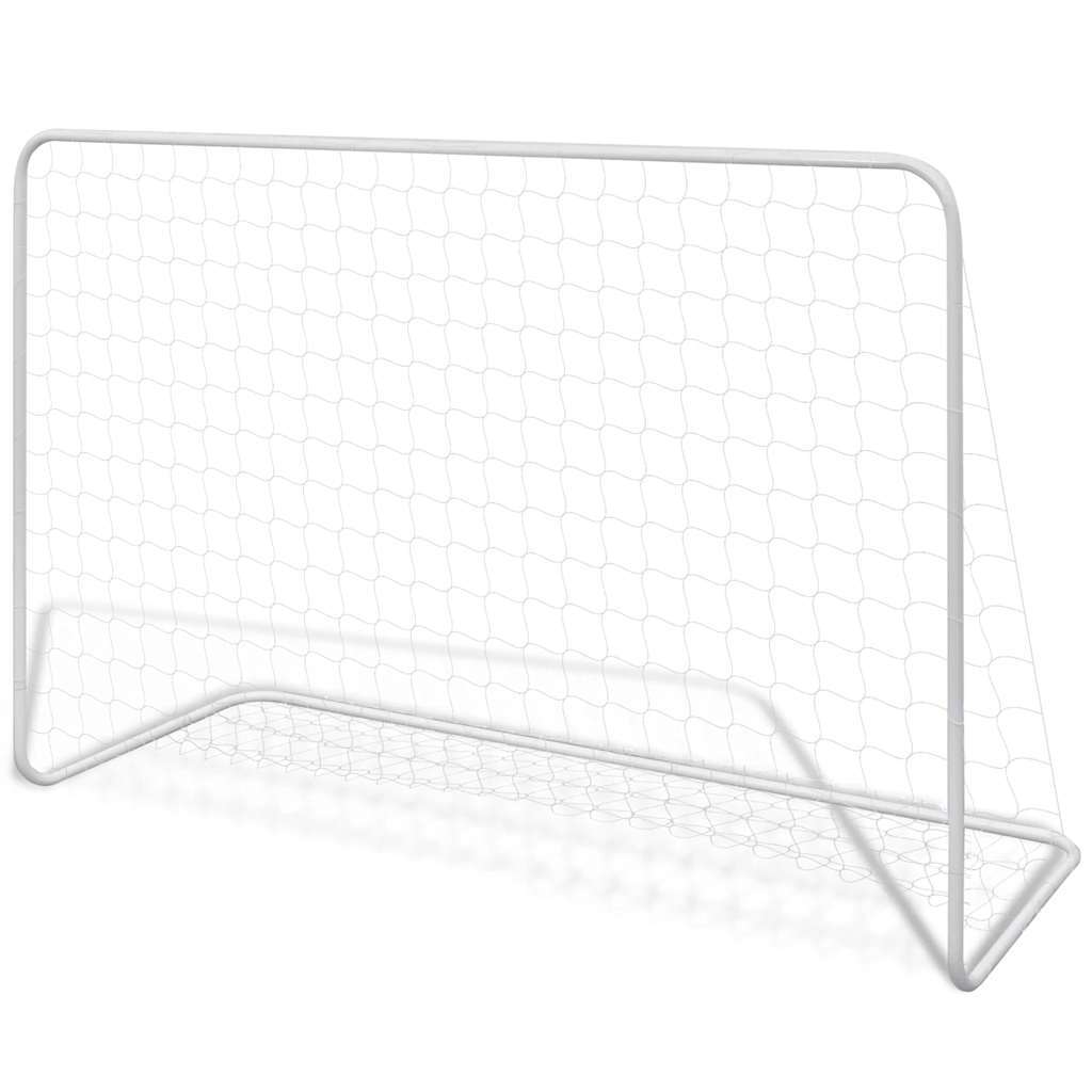 Football Goal with Net 182x61x122 cm Steel White