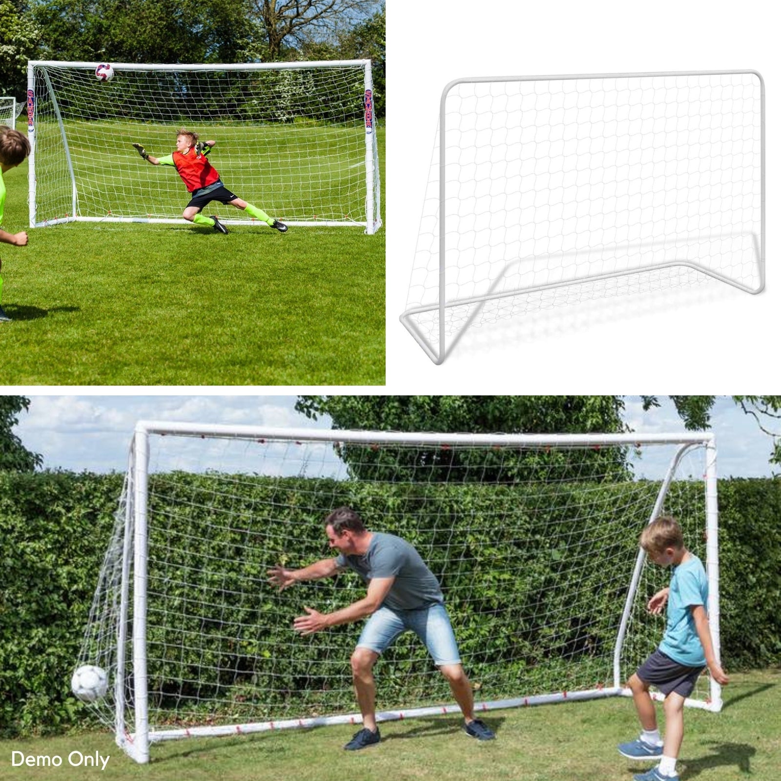 Football Goal with Net 182x61x122 cm Steel White