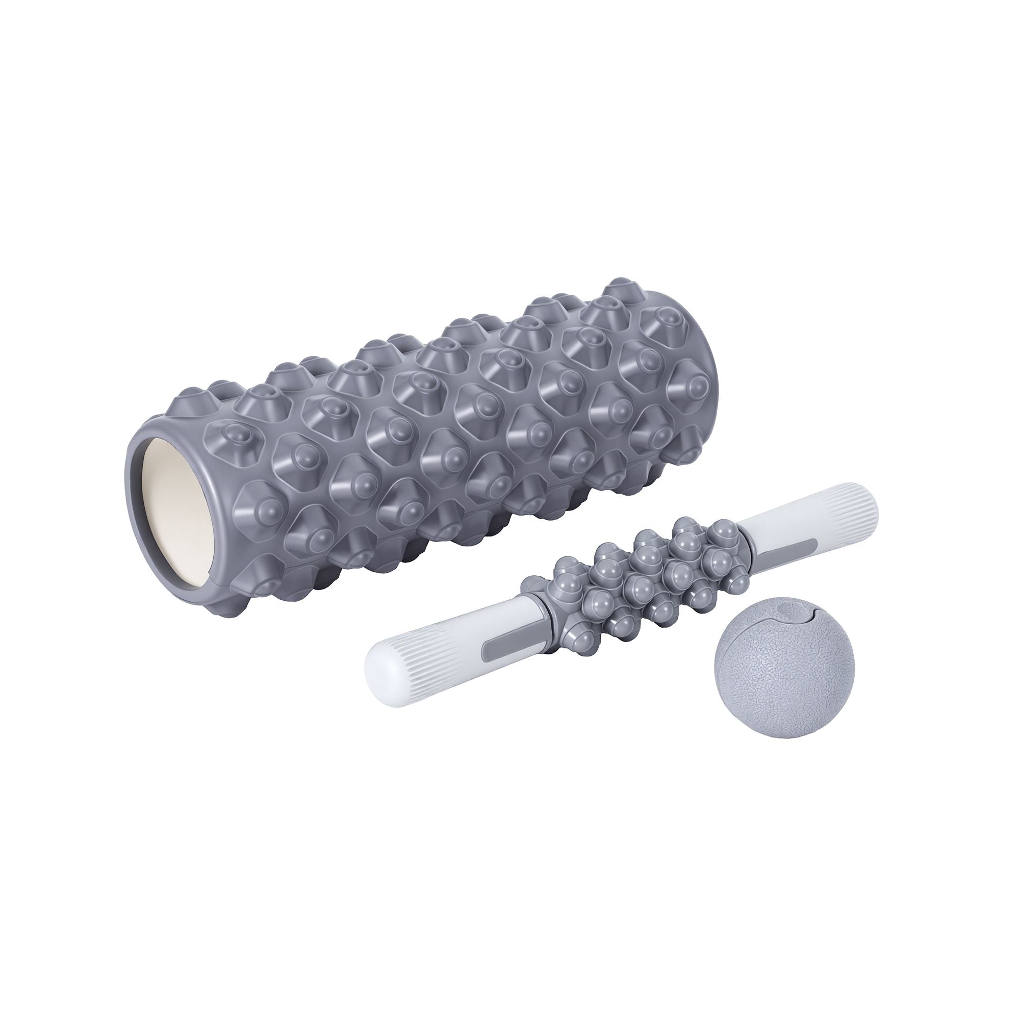Everfit Foam Roller Set 3-in-1 with Targeted Recovery Muscle Roller Stick & Deep Tissue Massage Ball, Heavy Duty 150KG Support Gym Roller