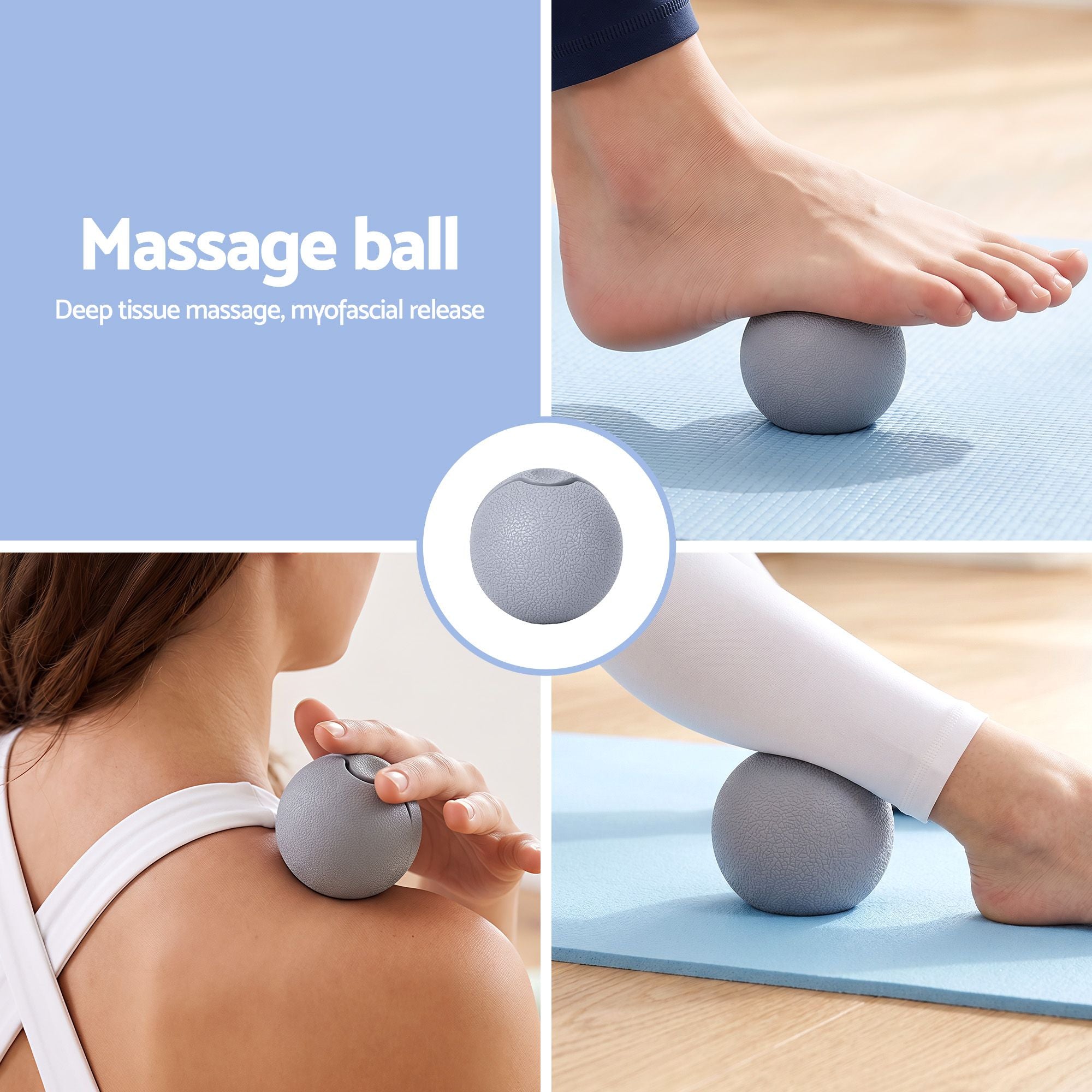 Everfit Foam Roller Set 3-in-1 with Targeted Recovery Muscle Roller Stick & Deep Tissue Massage Ball, Heavy Duty 150KG Support Gym Roller