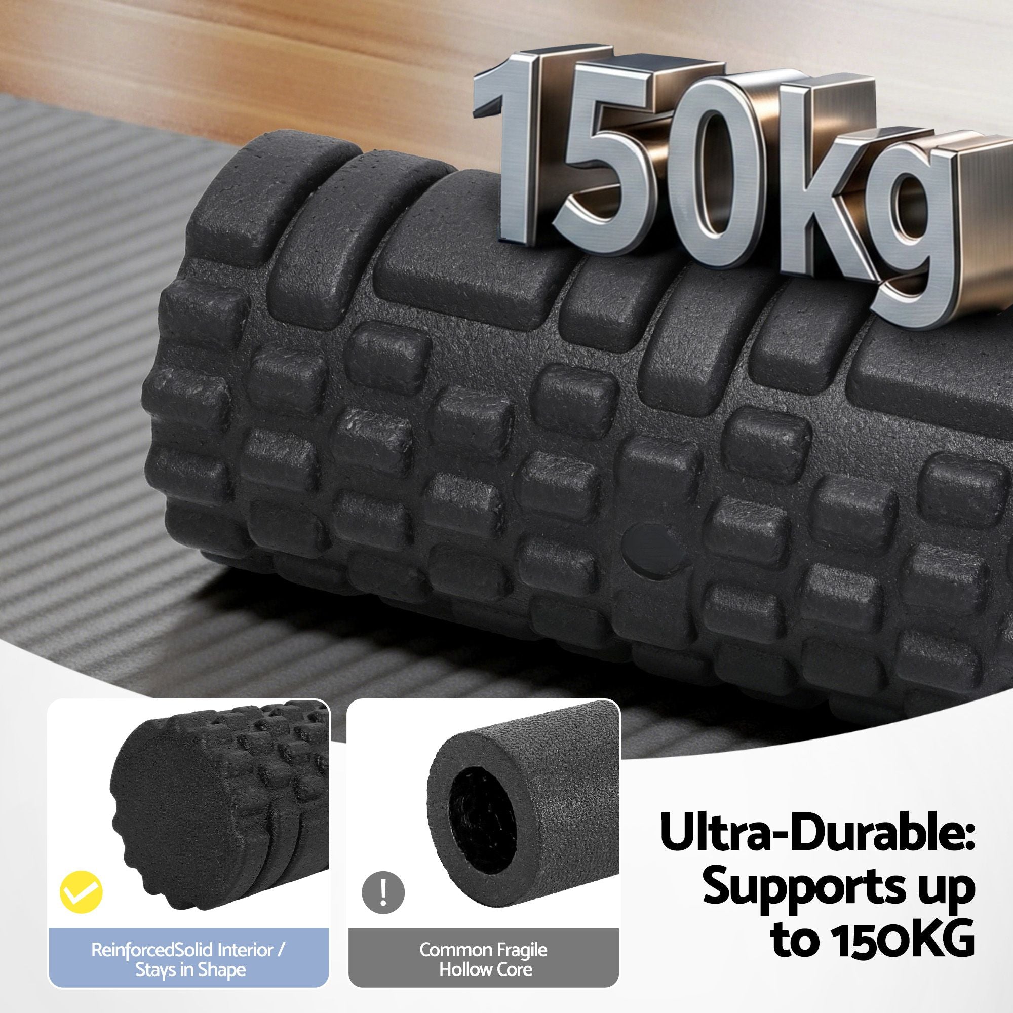 Everfit Foam Roller Set 4 in 1 Grid High Density Massager for Deep Tissue Trigger Point Myofascial Release Back Pain Muscle Recovery