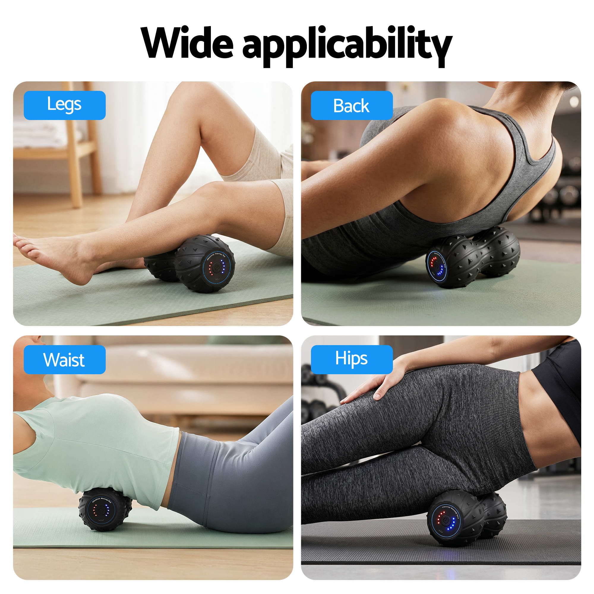 Everfit Electric Vibrating Peanut Massage Ball 5 Adjustable Levels High Power 3000RPM Motor 4D Floating Point Deep Tissue Trigger Point Muscle Relaxation