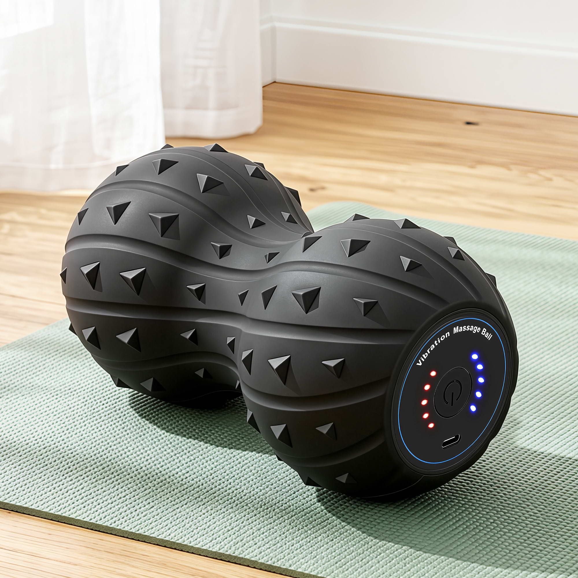 Everfit Electric Vibrating Peanut Massage Ball 5 Adjustable Levels High Power 3000RPM Motor 4D Floating Point Deep Tissue Trigger Point Muscle Relaxation