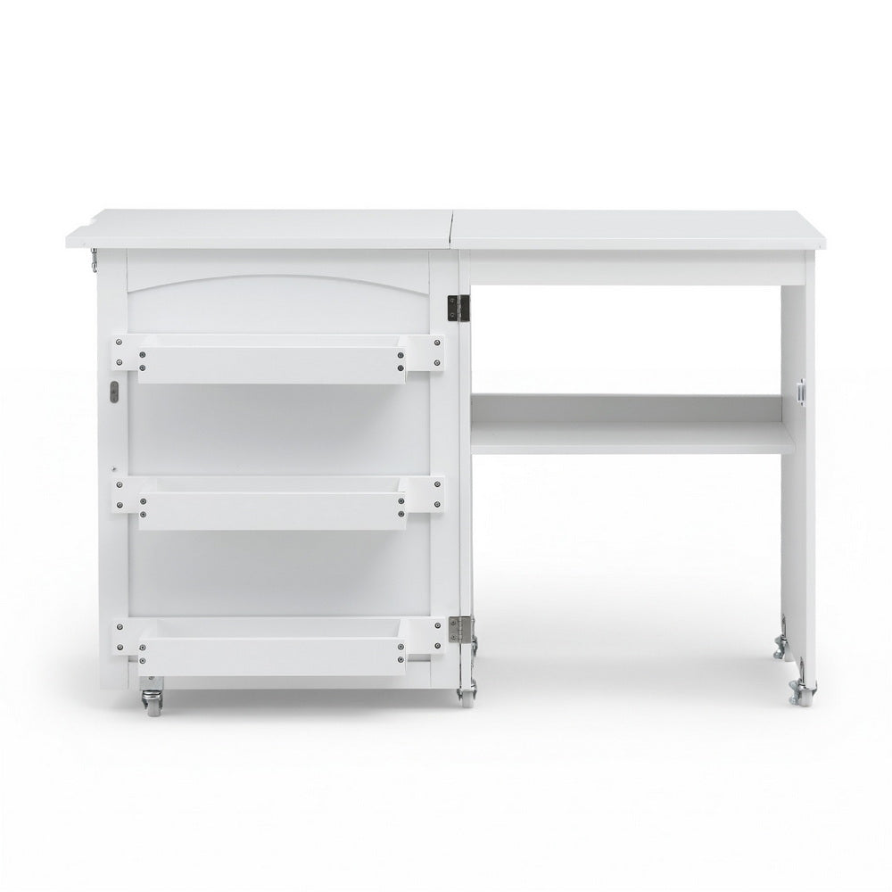Artiss Folding Sewing Machine Desk Multi-functional Rolling Work Table Craft Station