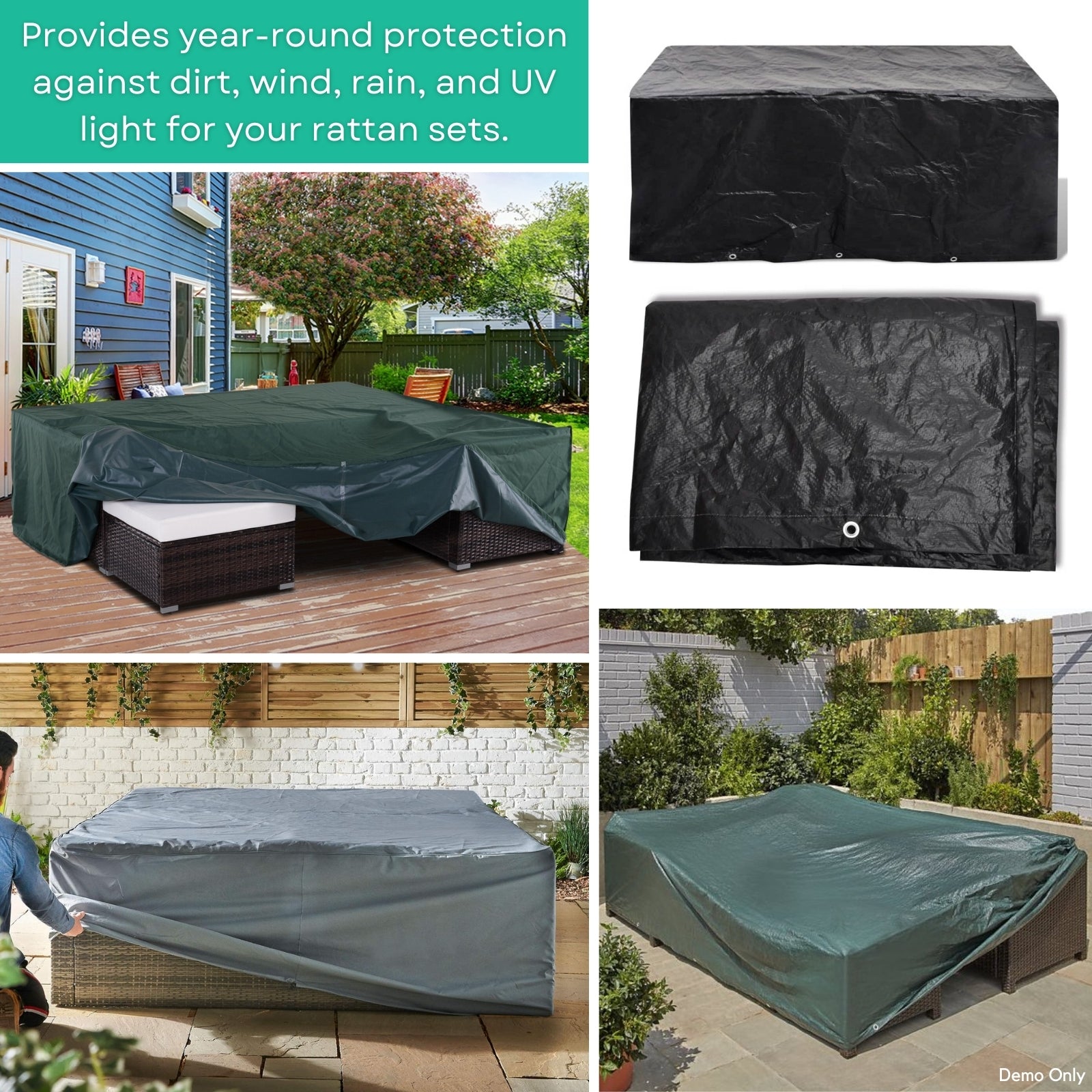 Garden Furniture Cover 8 Eyelets 240x140x90 cm