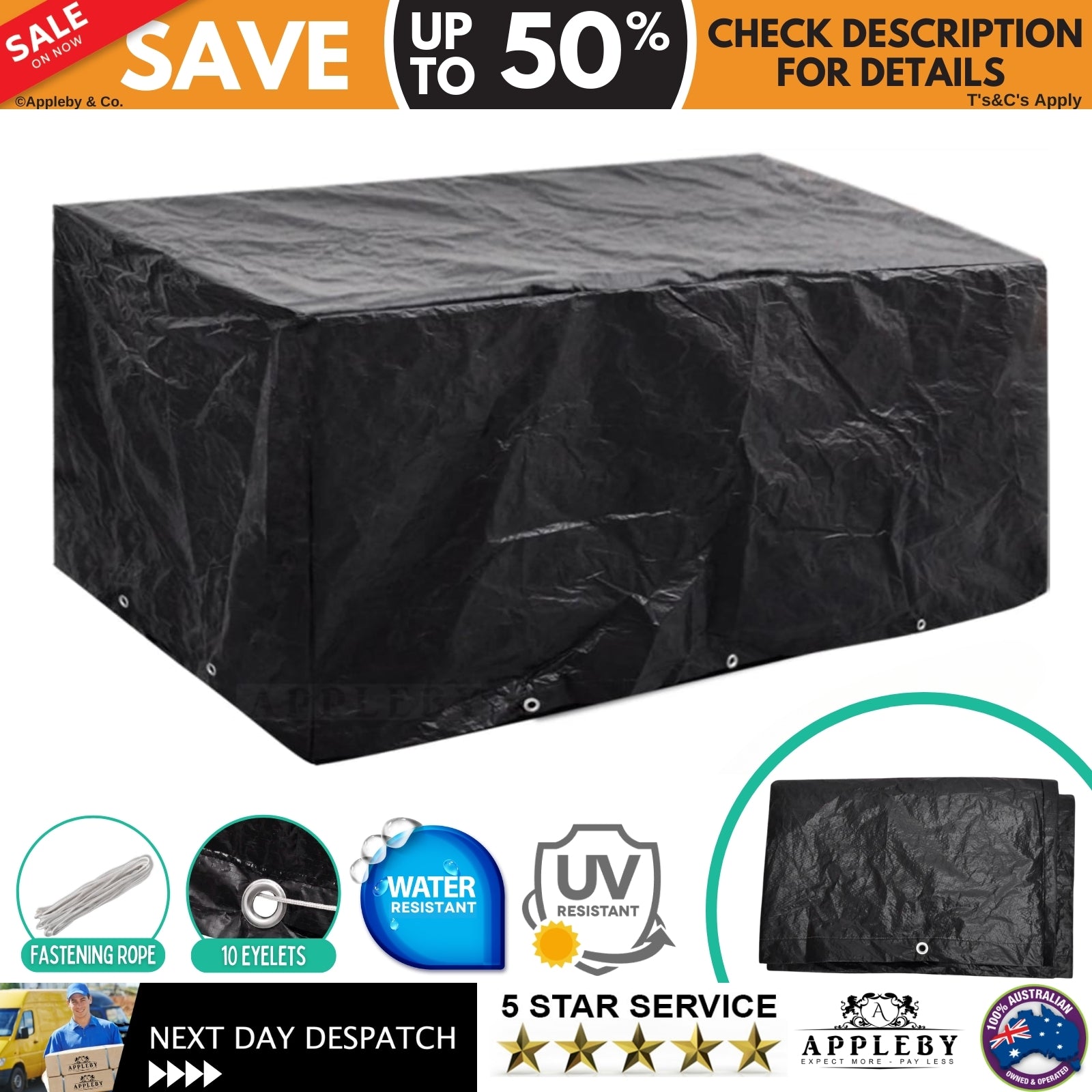 Garden Furniture Cover 8 Eyelets 240x140x90 cm