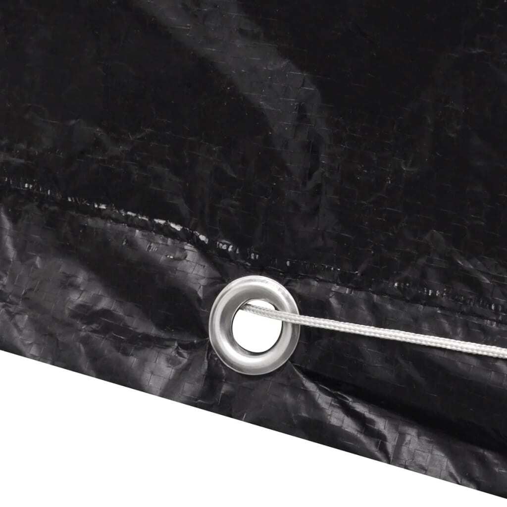 Garden Furniture Covers 2 pcs 8 Person Poly Rattan Set 10 Eyelets 300x140 cm