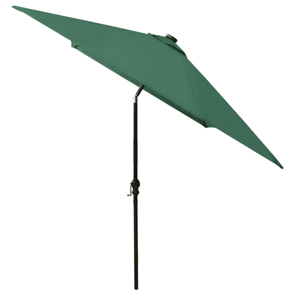 Garden Parasol with LED Lights Outdoor Patio Umbrella 2x3m Sunshade Canopy Green