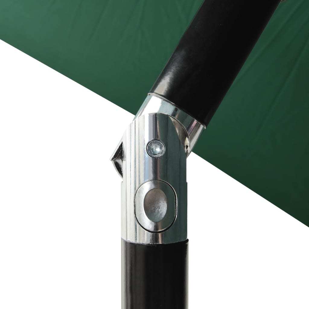 Garden Parasol with LED Lights Outdoor Patio Umbrella 2x3m Sunshade Canopy Green