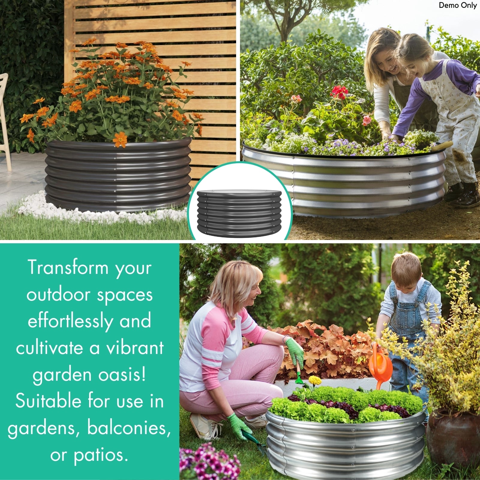 Garden Planter Powder-coated Steel 80x80x36 cm Anthracite
