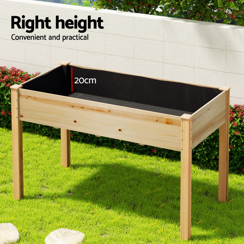 Green Fingers Raised Garden Bed 2x Elevated Wooden Planter Box Container