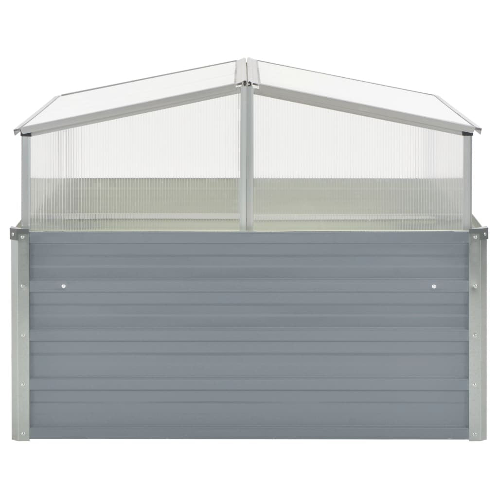 Greenhouse Cover Raised Garden Bed 100x100x85 cm Grey