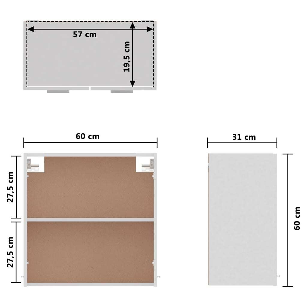 Hanging Cabinet Lyon White 60x31x60 cm Engineered Wood
