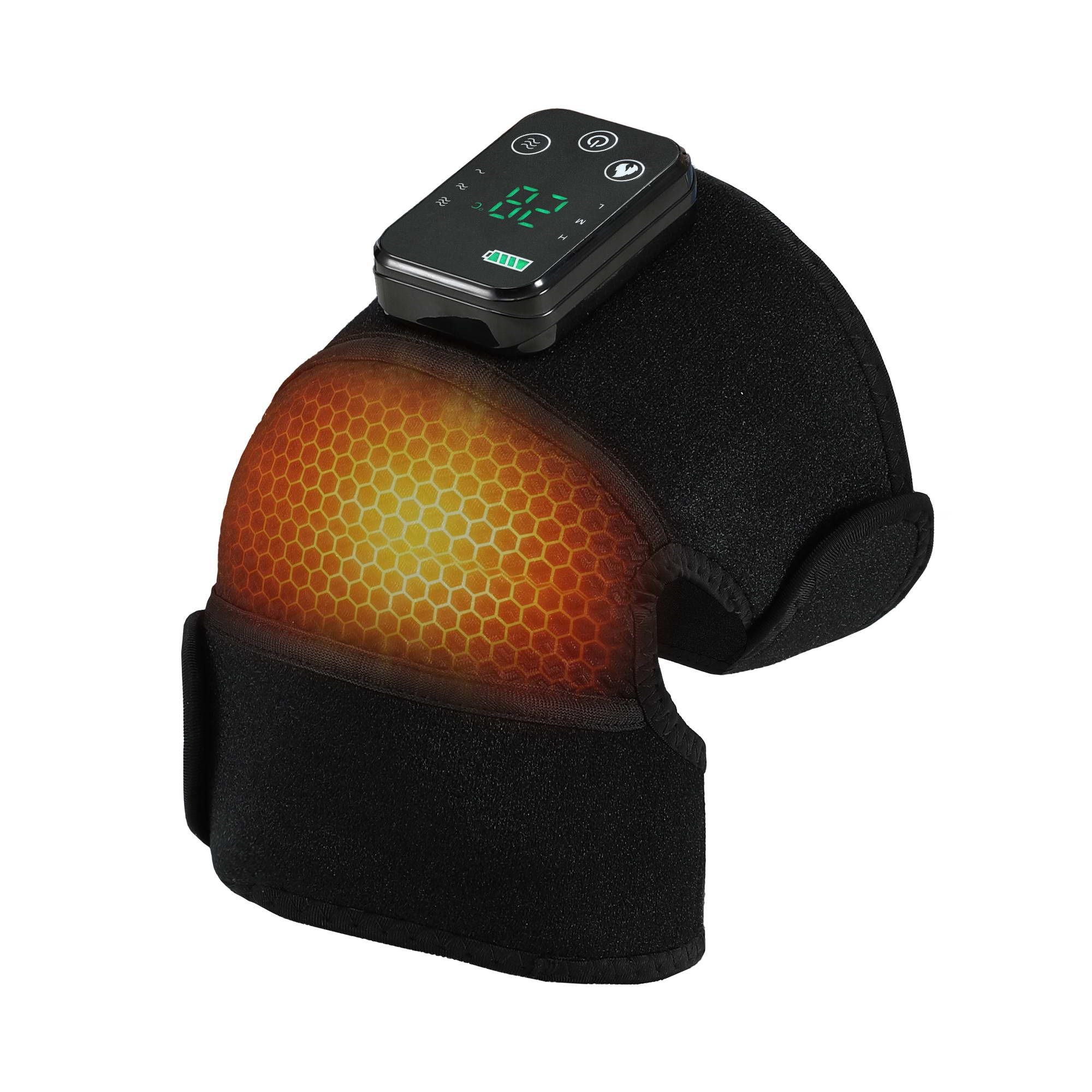 Livemor Knee Massager with Heat, Cordless Heated Knee Massage for Pain Relief with Adjustable Straps
